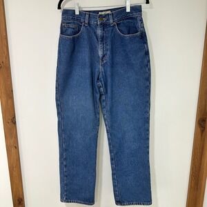 LL Bean Flannel Lined Jeans Women 10 REG Blue Plaid Lining Denim | Gorpcore